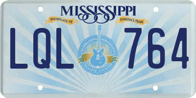 MS license plate LQL764