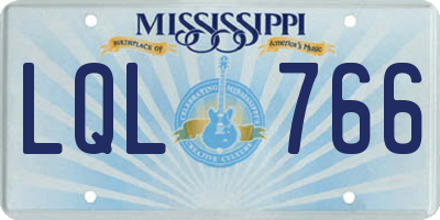 MS license plate LQL766