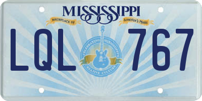 MS license plate LQL767