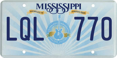 MS license plate LQL770