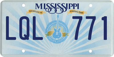 MS license plate LQL771