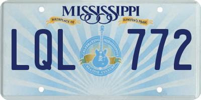 MS license plate LQL772