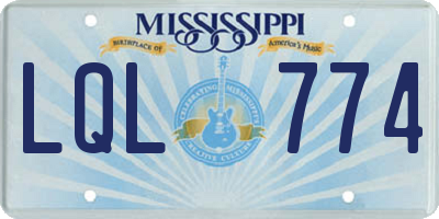 MS license plate LQL774