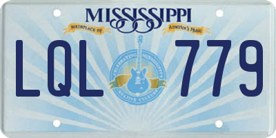 MS license plate LQL779