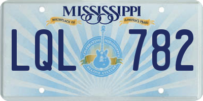MS license plate LQL782