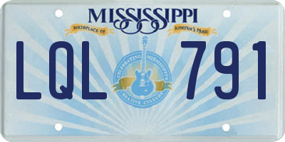 MS license plate LQL791