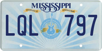 MS license plate LQL797