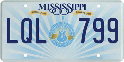 MS license plate LQL799