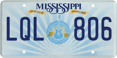 MS license plate LQL806