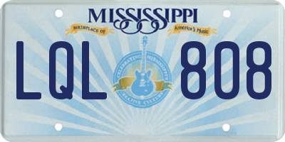 MS license plate LQL808