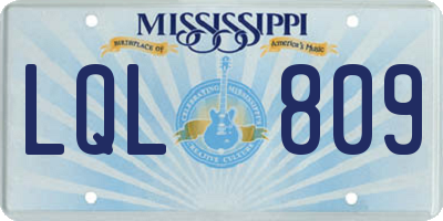 MS license plate LQL809