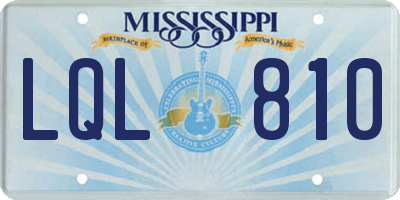 MS license plate LQL810