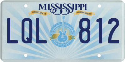 MS license plate LQL812