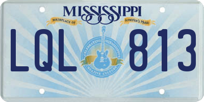 MS license plate LQL813
