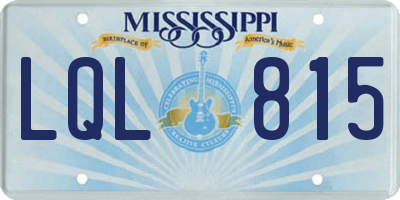 MS license plate LQL815