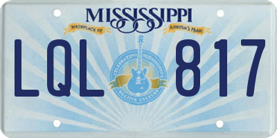 MS license plate LQL817