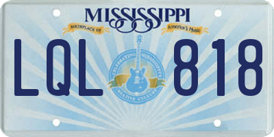 MS license plate LQL818