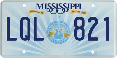 MS license plate LQL821