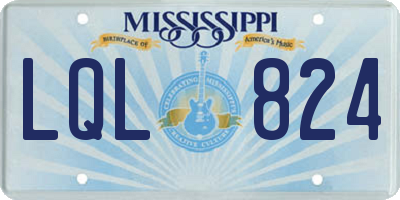 MS license plate LQL824