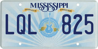 MS license plate LQL825