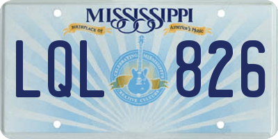 MS license plate LQL826