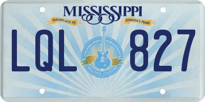 MS license plate LQL827