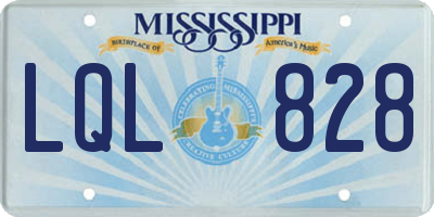 MS license plate LQL828