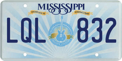 MS license plate LQL832