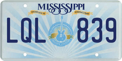 MS license plate LQL839