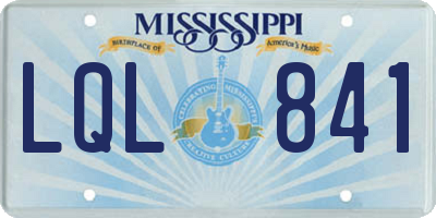 MS license plate LQL841