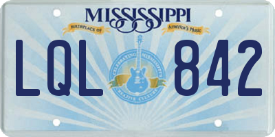 MS license plate LQL842