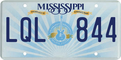 MS license plate LQL844