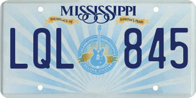 MS license plate LQL845