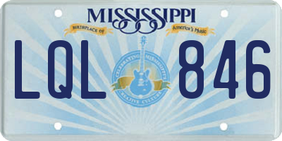 MS license plate LQL846