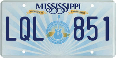 MS license plate LQL851