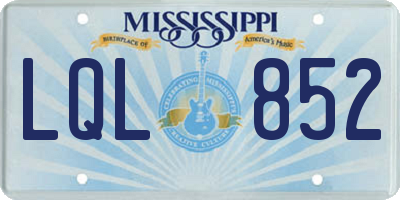 MS license plate LQL852