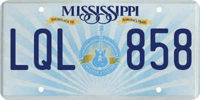 MS license plate LQL858