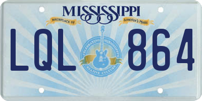 MS license plate LQL864