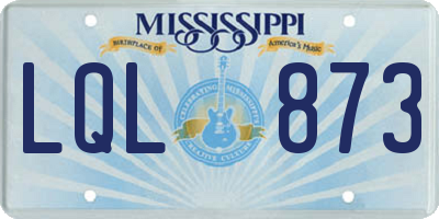 MS license plate LQL873