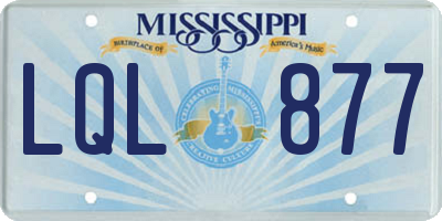 MS license plate LQL877