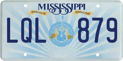 MS license plate LQL879