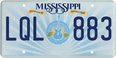 MS license plate LQL883
