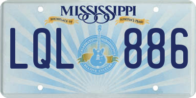 MS license plate LQL886