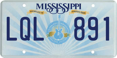MS license plate LQL891