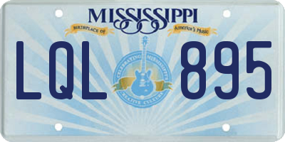 MS license plate LQL895