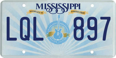 MS license plate LQL897