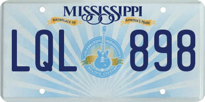 MS license plate LQL898
