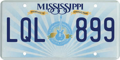 MS license plate LQL899