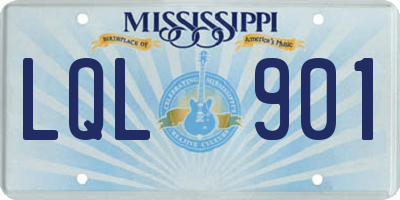 MS license plate LQL901