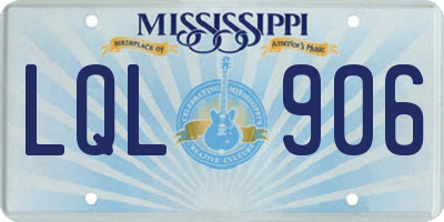 MS license plate LQL906